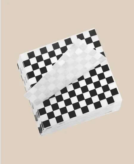 Papel Antigrasa Diseño Ajedrez 28x34 cm - Paquete de 200 Unidades