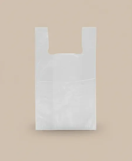 Bolsa Plástica Tipo Camiseta 28x35 Blanca – HDPE Liviana y Resistente para Transporte de Alimentos y Objetos