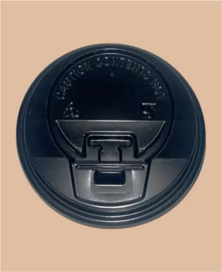 Tapa para Vaso de 6 oz y 8 oz Negra para Café y Bebidas Calientes - Manga de 50 unidades