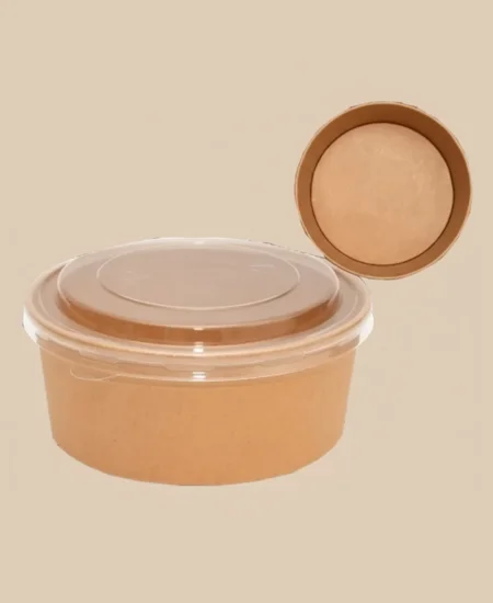 Bowl 750 cc (25 oz) con Tapa | Envase Resistente a Grasa y Humedad | Apto para Microondas | Caja de 300 Unidades