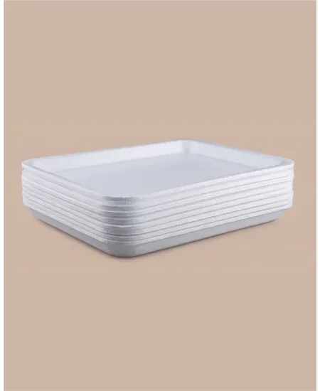 Bandeja Rectangular de Plumavit 8S Paquete de 200 Unidades