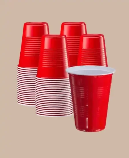 Manga de Vaso Plástico Rojo 16oz Estilo Americano - 50 Unidades