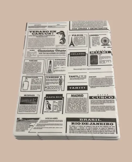 Papel Antigrasa Diseño Diario 28x38cm - Paquete de 200 Unidades