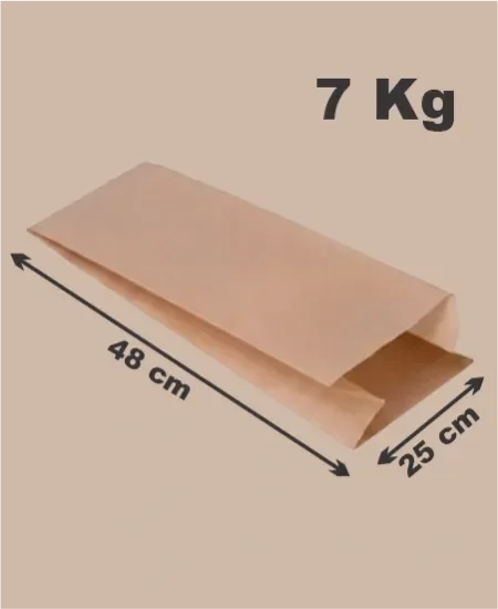 Saco Kraft para Alimentos 7 kg – Bolsa de Papel Kraft Natural 25 × 48 cm – Embalaje 500 Unidades
