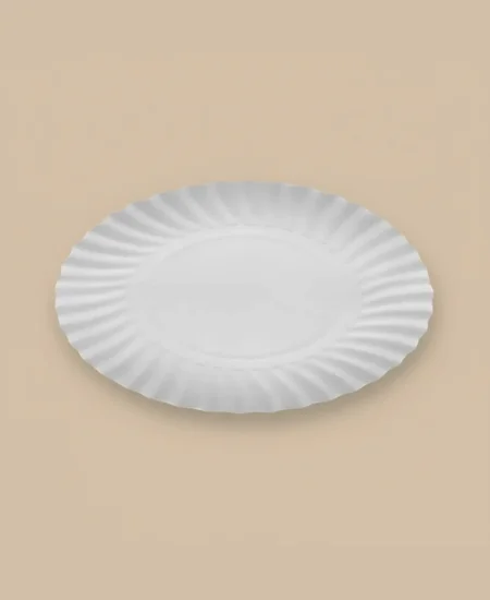 Plato de cartón blanco N°3 – Vajilla desechable ecológica (Pack de 1000 unidades)